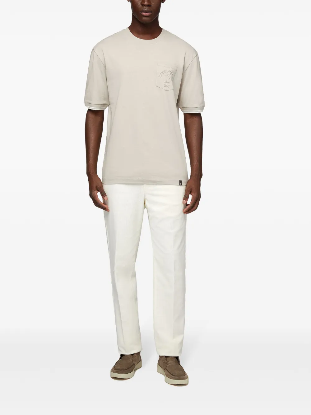 Boggi Milano logo-embroidered T-shirt - Beige