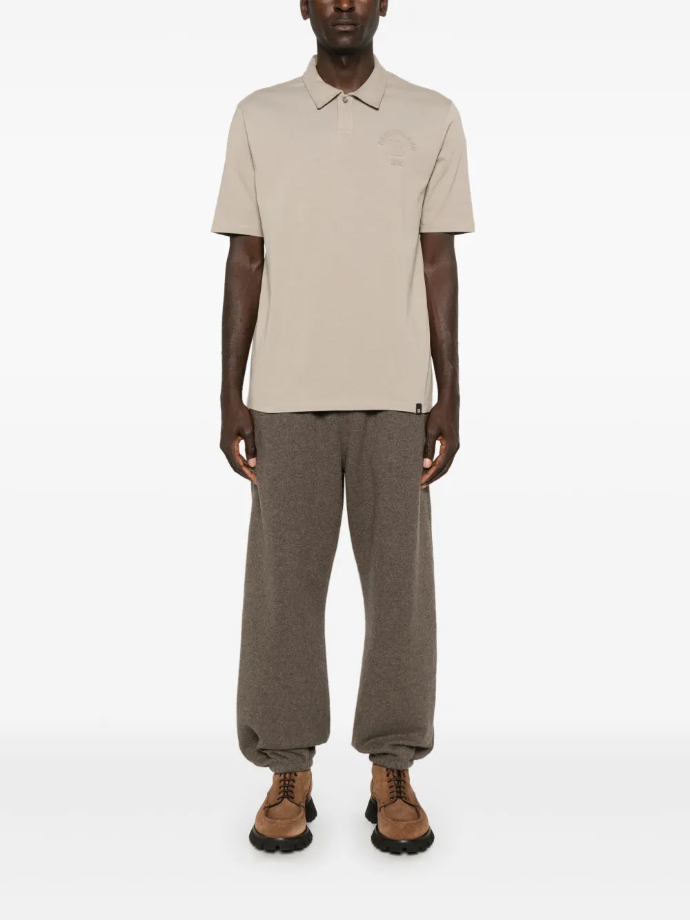 Boggi Milano logo-embossed polo shirt - Grijs