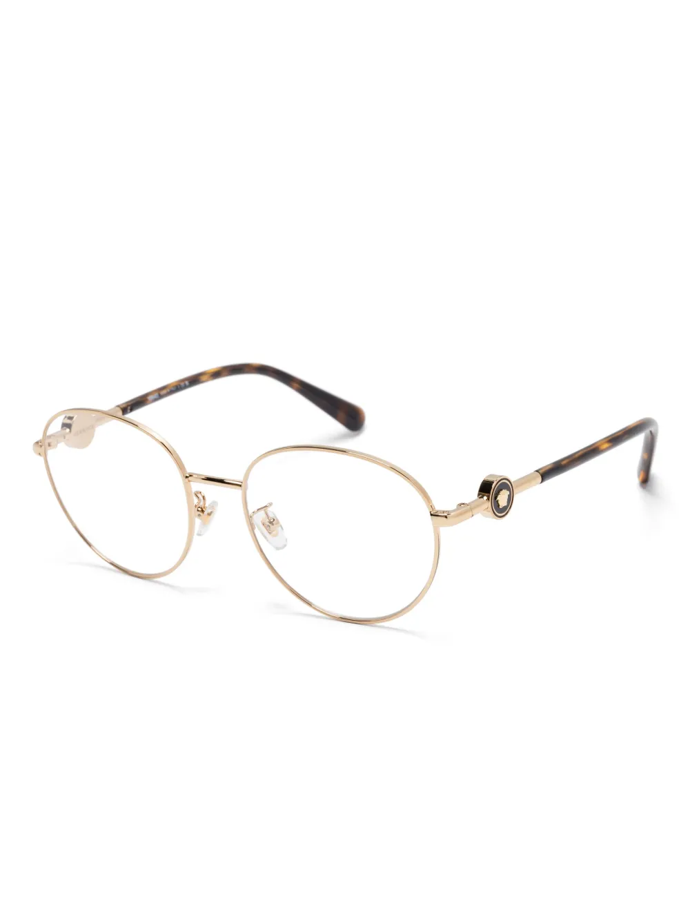 Versace Eyewear Bril met rond montuur - Bruin