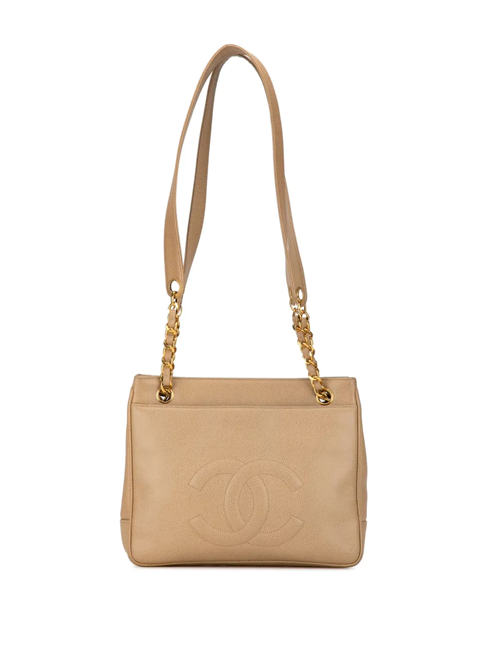 CHANEL Pre-Owned 1994-1996 Caviar Front Pocket Chain shoulder bag - Bruin