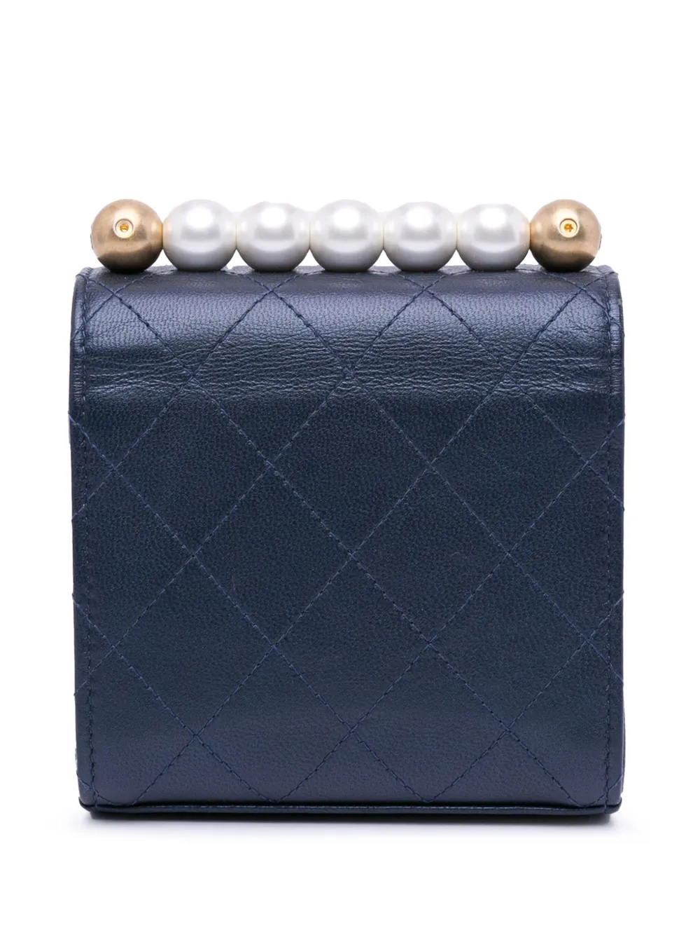 CHANEL Pre-Owned 2019 Mini Chic Pearls crossbody bag - Blauw