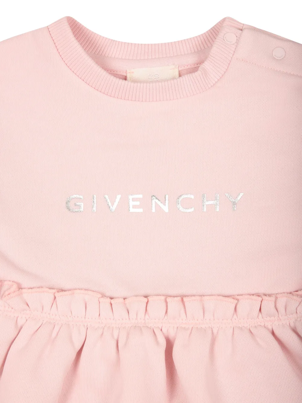 Givenchy Kids Jurk met lange mouwen en logoprint Roze