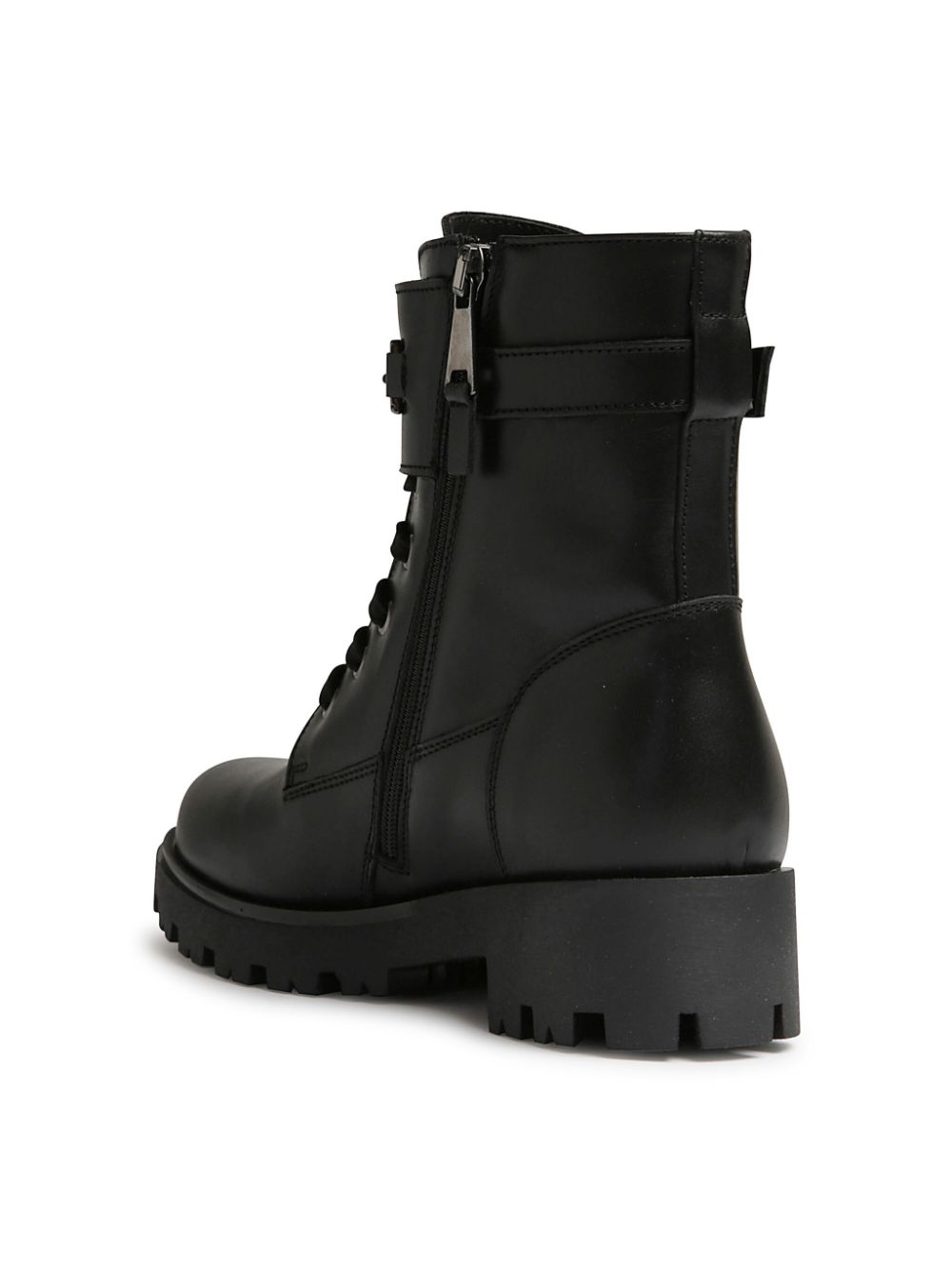 TWINSET Kids Leren combat boots Zwart