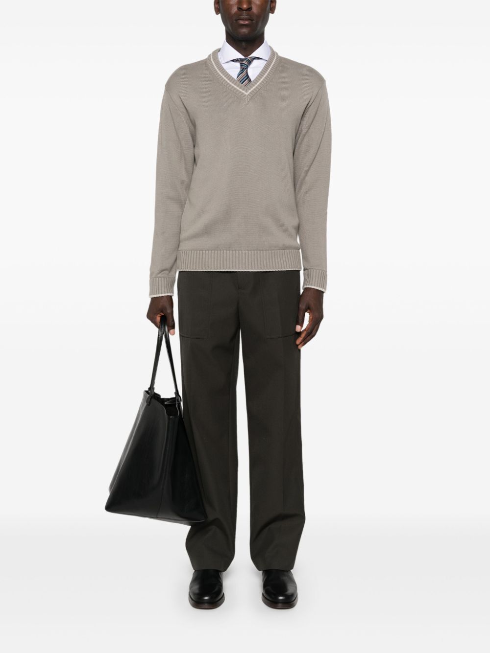 Boggi Milano V-neck sweater - Bruin