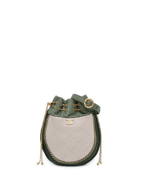 Cheap HOT SALE CHANEL 2018 CC Quilted Drawstring bucket bag Women