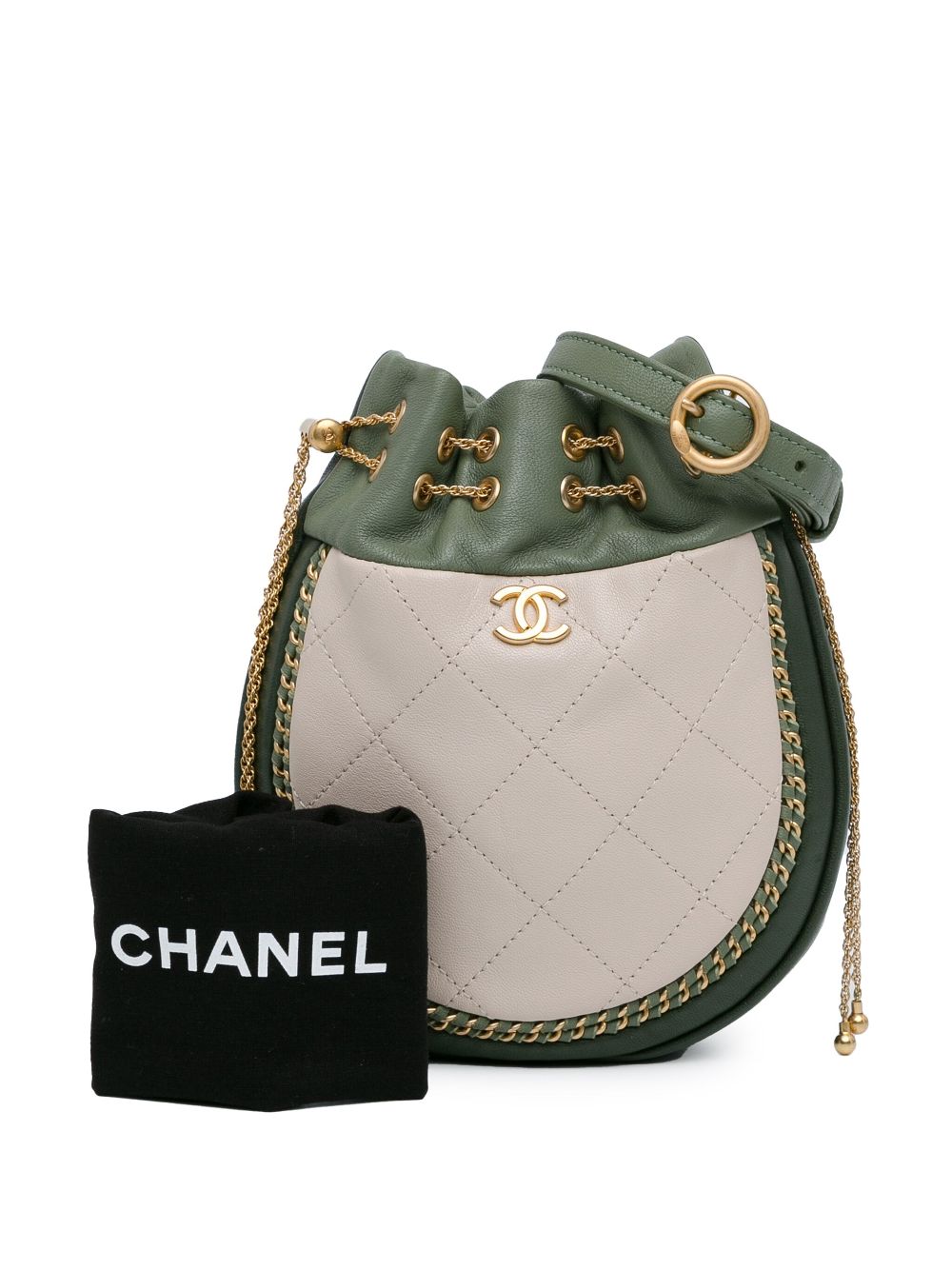 Cheap HOT SALE CHANEL 2018 CC Quilted Drawstring bucket bag Women