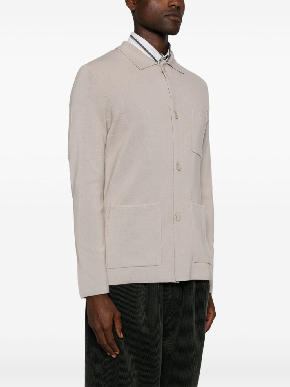 Shop Boggi Milano Wool Overshirt In Braun