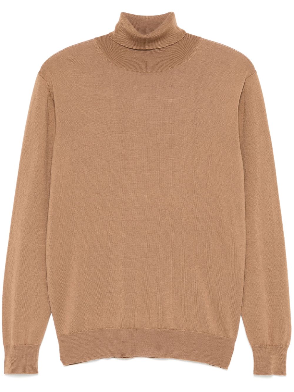 Shop Boggi Milano Turtleneck Wool Sweater In Brown