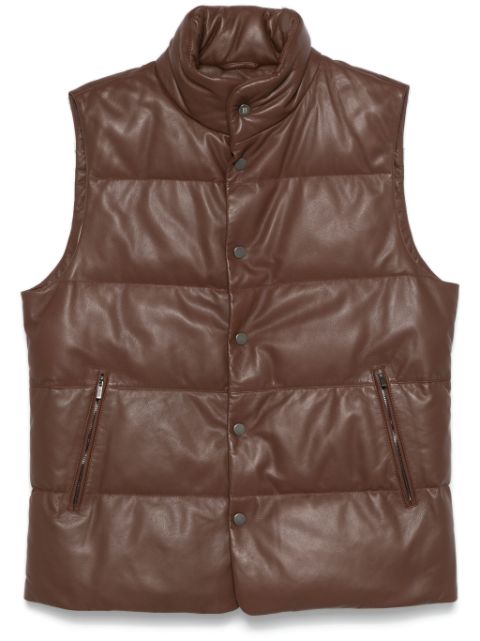 Boggi Milano leather padded gilet