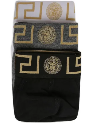 Versace グレカボーダー ブリーフ セット | ブラック | FARFETCH JP