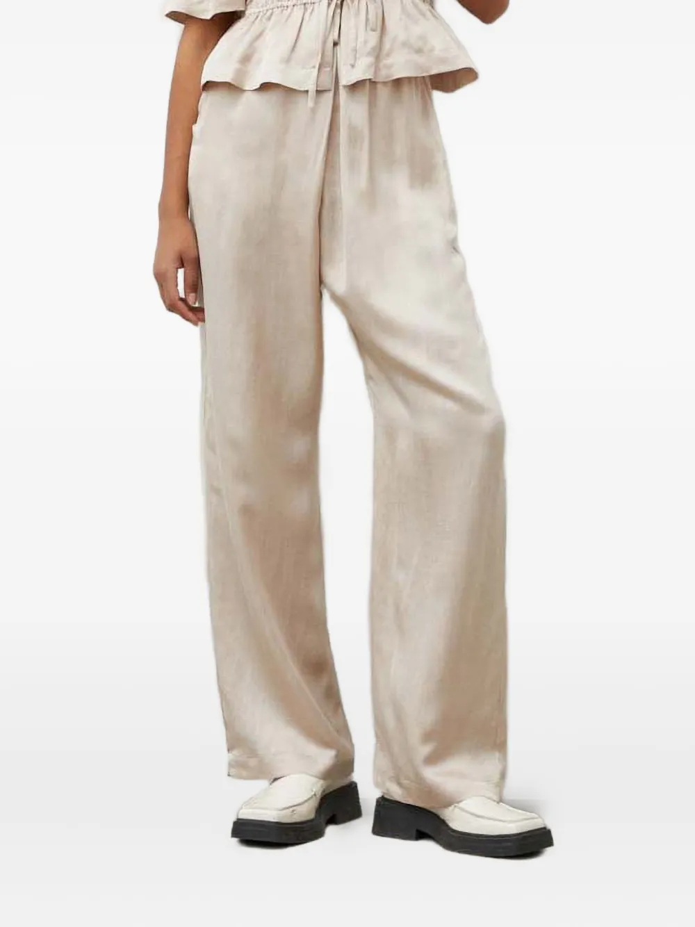 Munthe Ohara Drawstring Wide-leg Trousers In Neutral