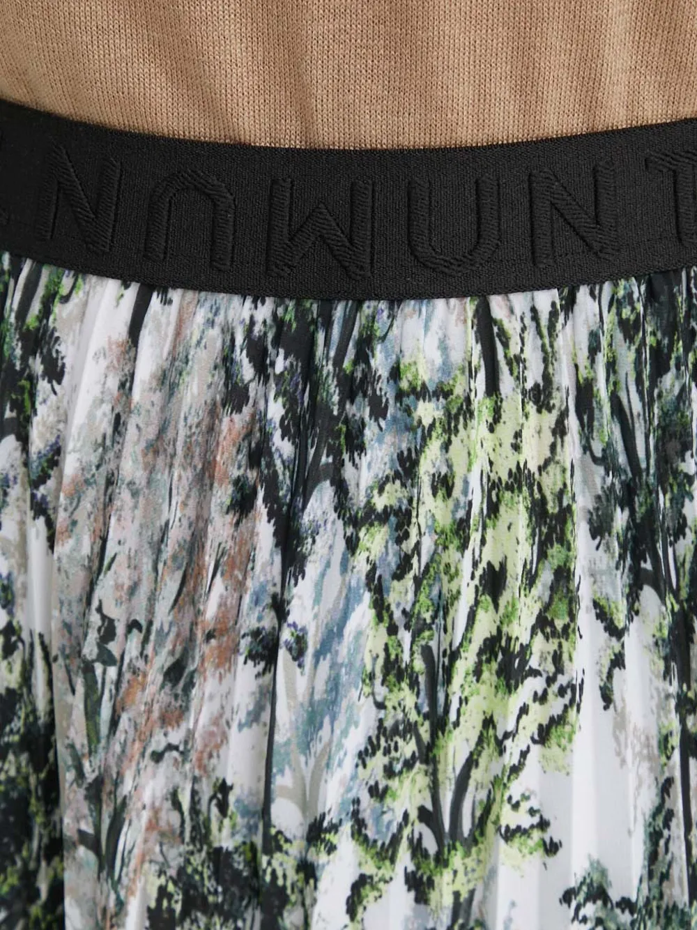Munthe Pleated Tree-print Midi Skirt In Green