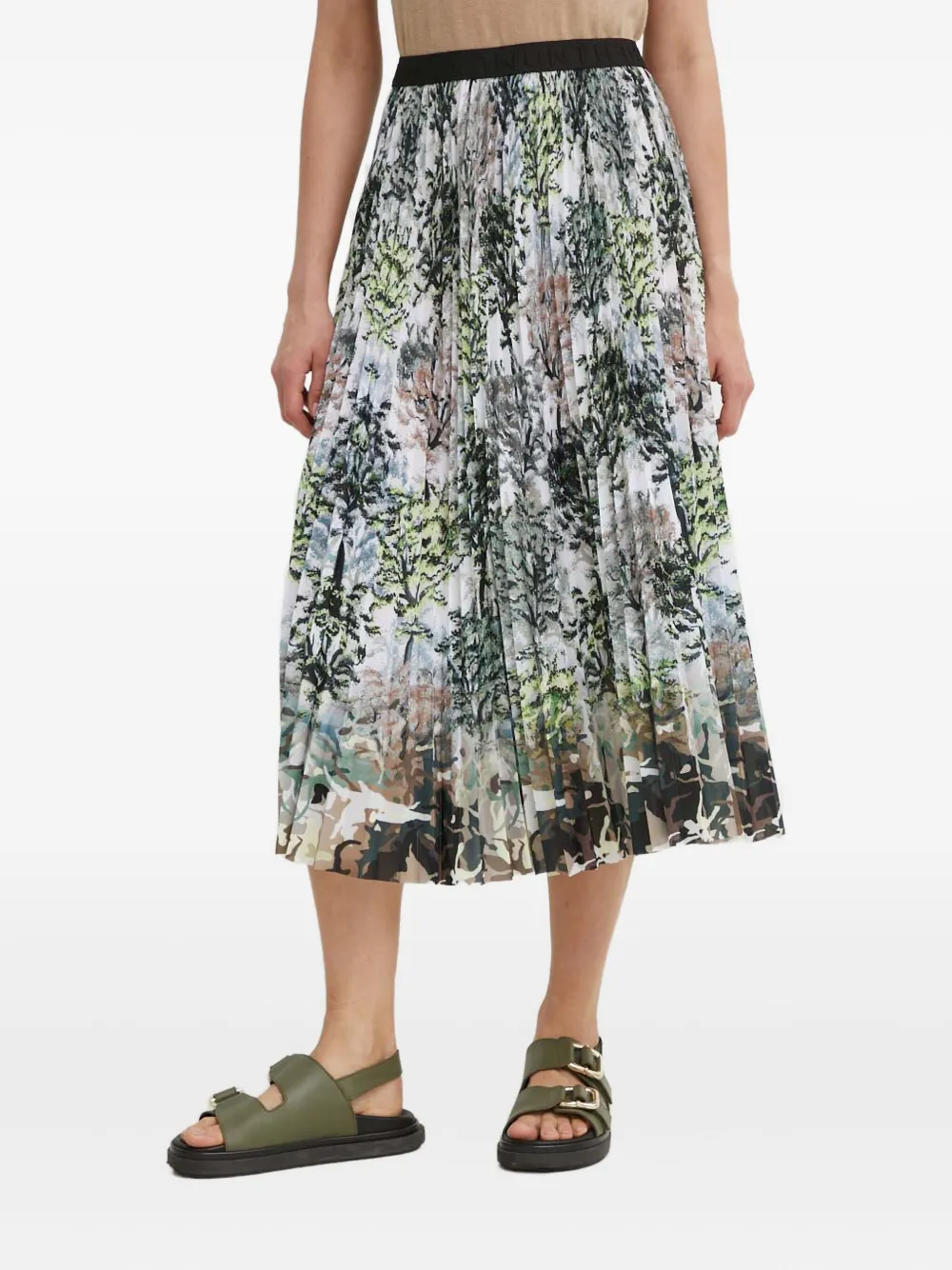 MUNTHE pleated tree-print midi skirt | Neutrals | Image 1