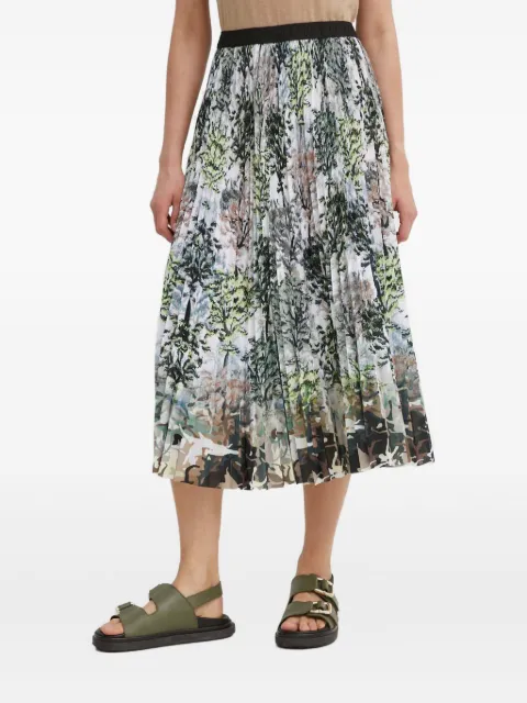 MUNTHE pleated tree-print midi skirt