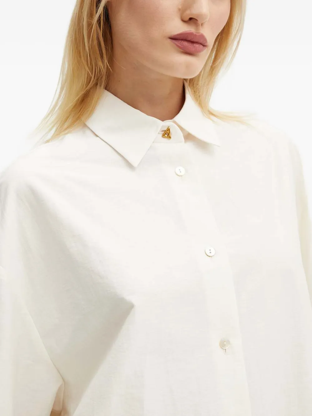Aeron Triangle-button Shirt In Neutral