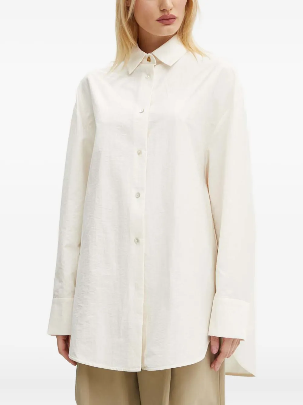 Aeron Triangle-button Shirt In Neutral