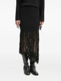 MUNTHE fringe-detail midi skirt - Black