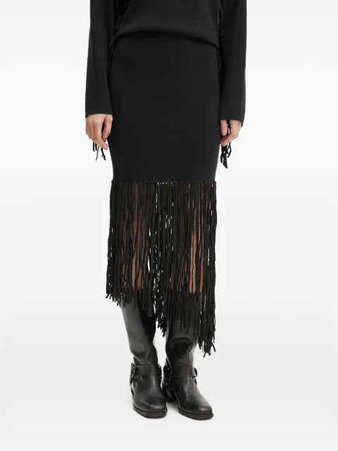 MUNTHE fringe-detail midi skirt