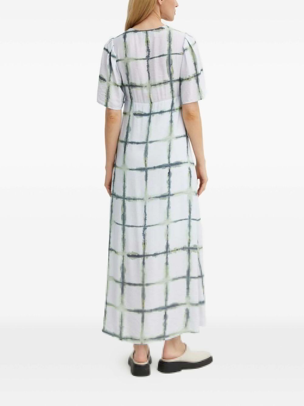 MUNTHE grid-print maxi dress - Wit