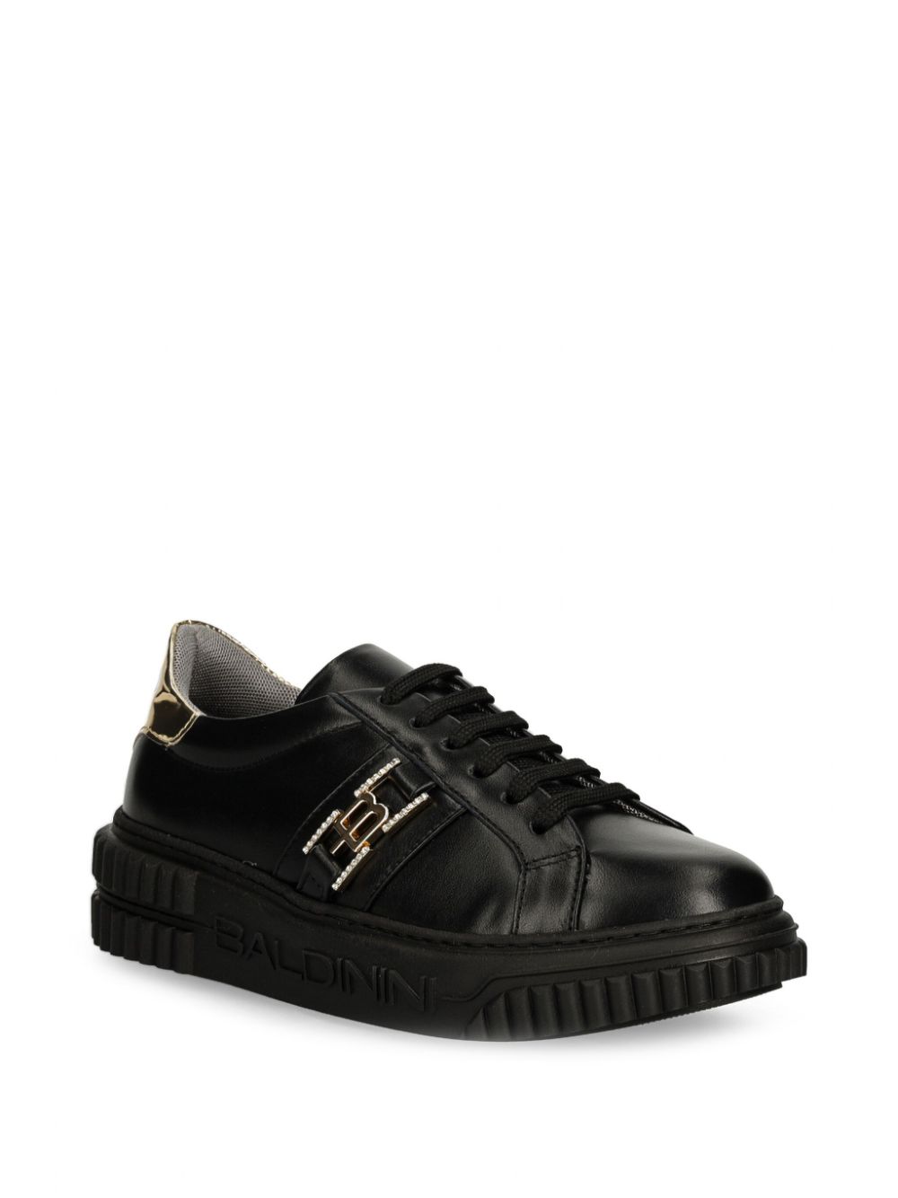 Baldinini logo-plaque sneakers - Zwart