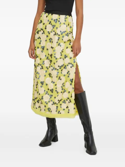 MUNTHE sequin-rose midi skirt