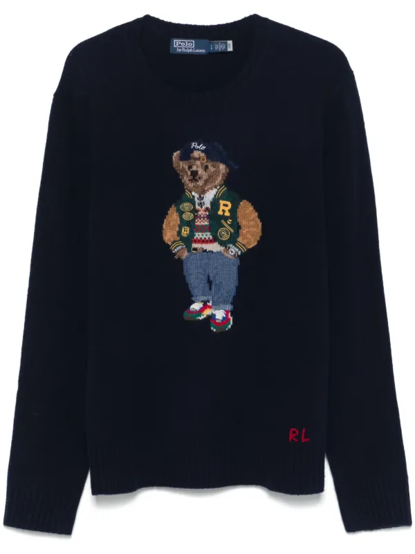 トップス POLO RALPH LAUREN Polo Bear Po Sweater Polo Ralph Lauren Polo Bear インターシャセ ーター | ブルー