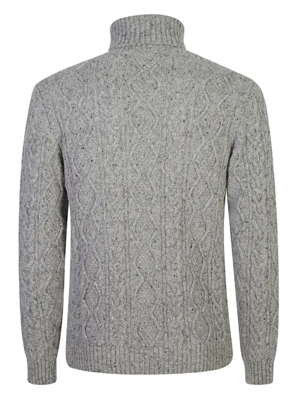 mens cable roll neck jumper