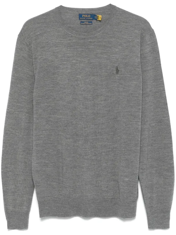 ★★POLO RALPH LAUREN★★ Cotton Cashmere Pullover Grey MNPO Quarter-zip cotton sweater in grey - Polo Ralph Lauren