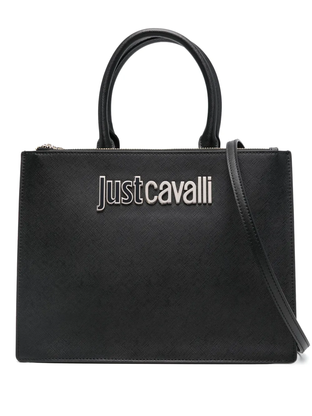 Just Cavalli logo lettering tote bag | Black | Image 1