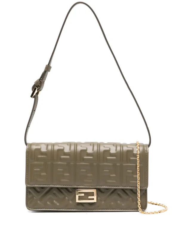 FENDI Wallet On Chain Baguette Shoulder Bag Green FARFETCH BE