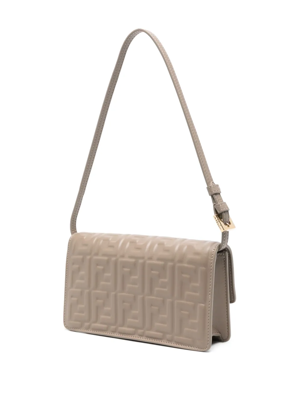  Fendi Wallet On Chain Baguette Shoulder Bag - Neutrals 
