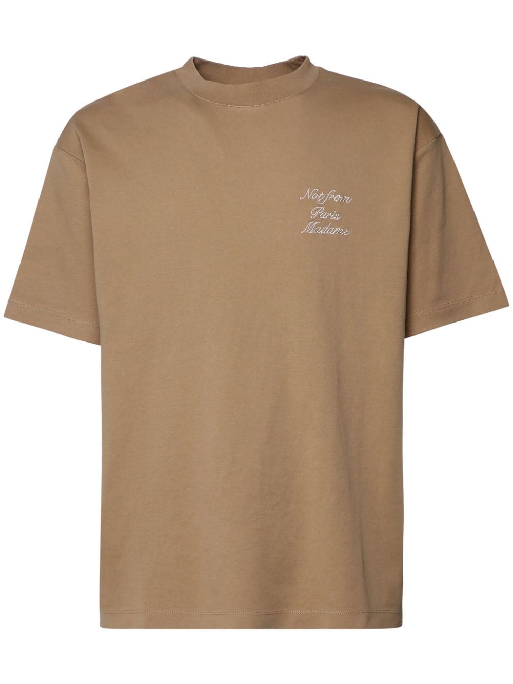 Drôle De Monsieur embroidered-slogan T-shirt - Brown