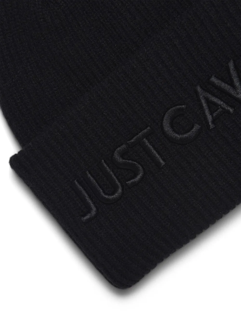 Just Cavalli embroidered-logo beanie hat - Zwart