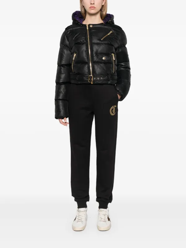 Just Cavalli Biker Puffer Jacket | Black | FARFETCH JO