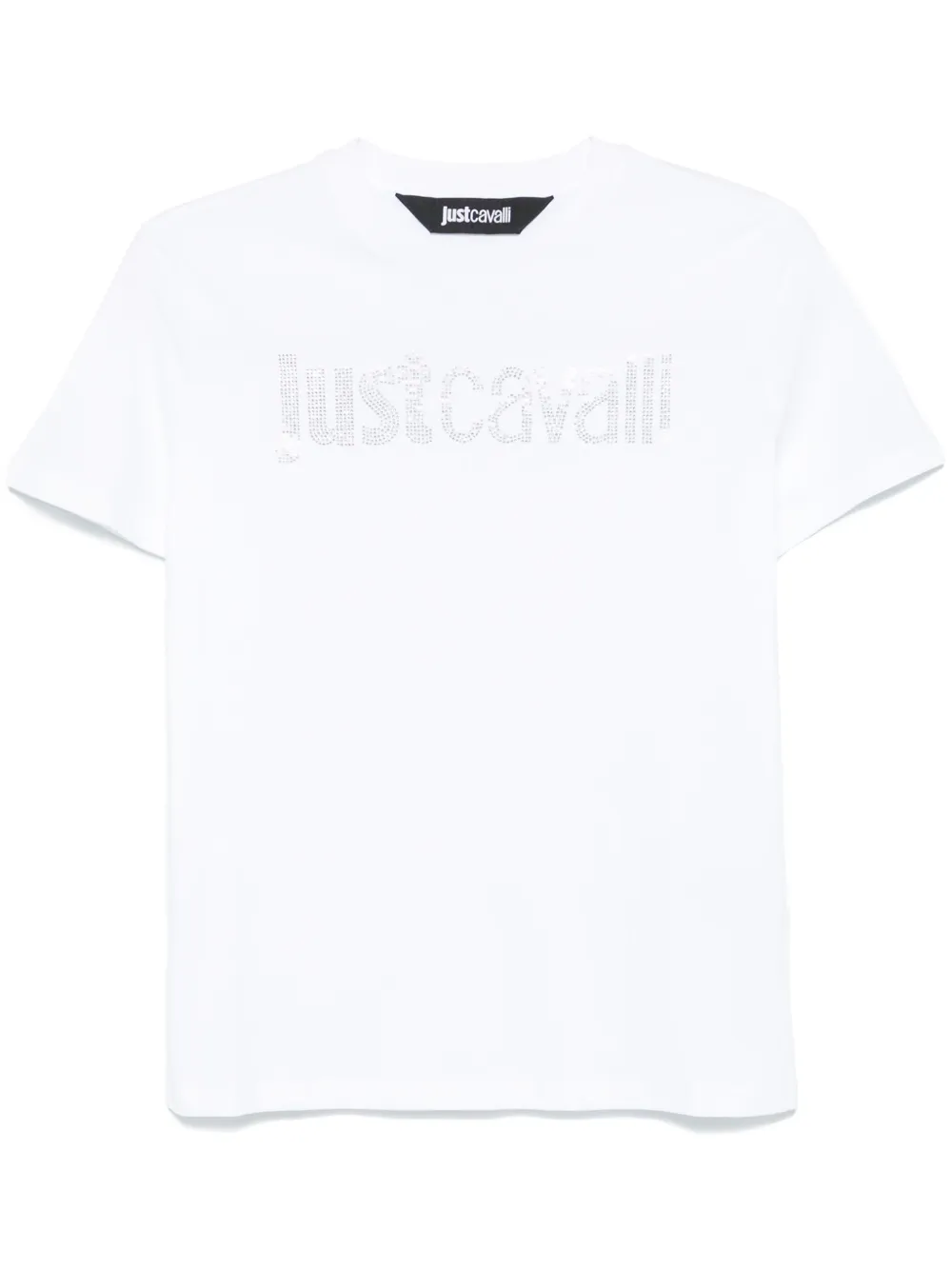 Shop Just Cavalli Crystal-logo T-shirt In White