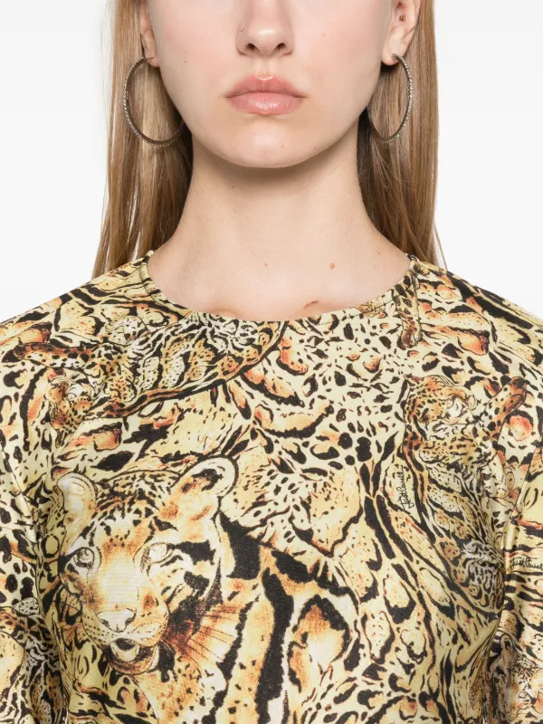 Just Cavalli tiger-print Mini Dress Yellow FARFETCH ID