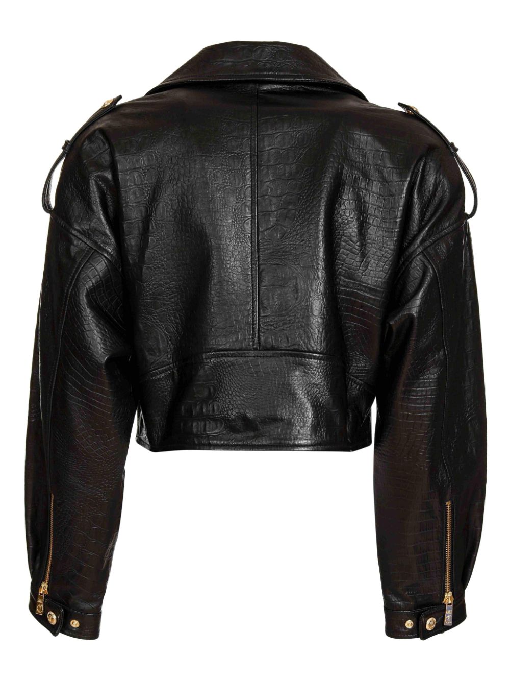 Just Cavalli leather biker jacket - Zwart