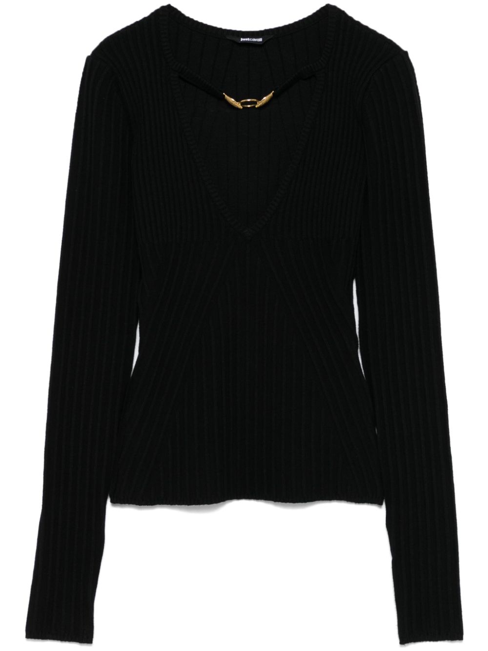 Just Cavalli 3D-knit top - Black