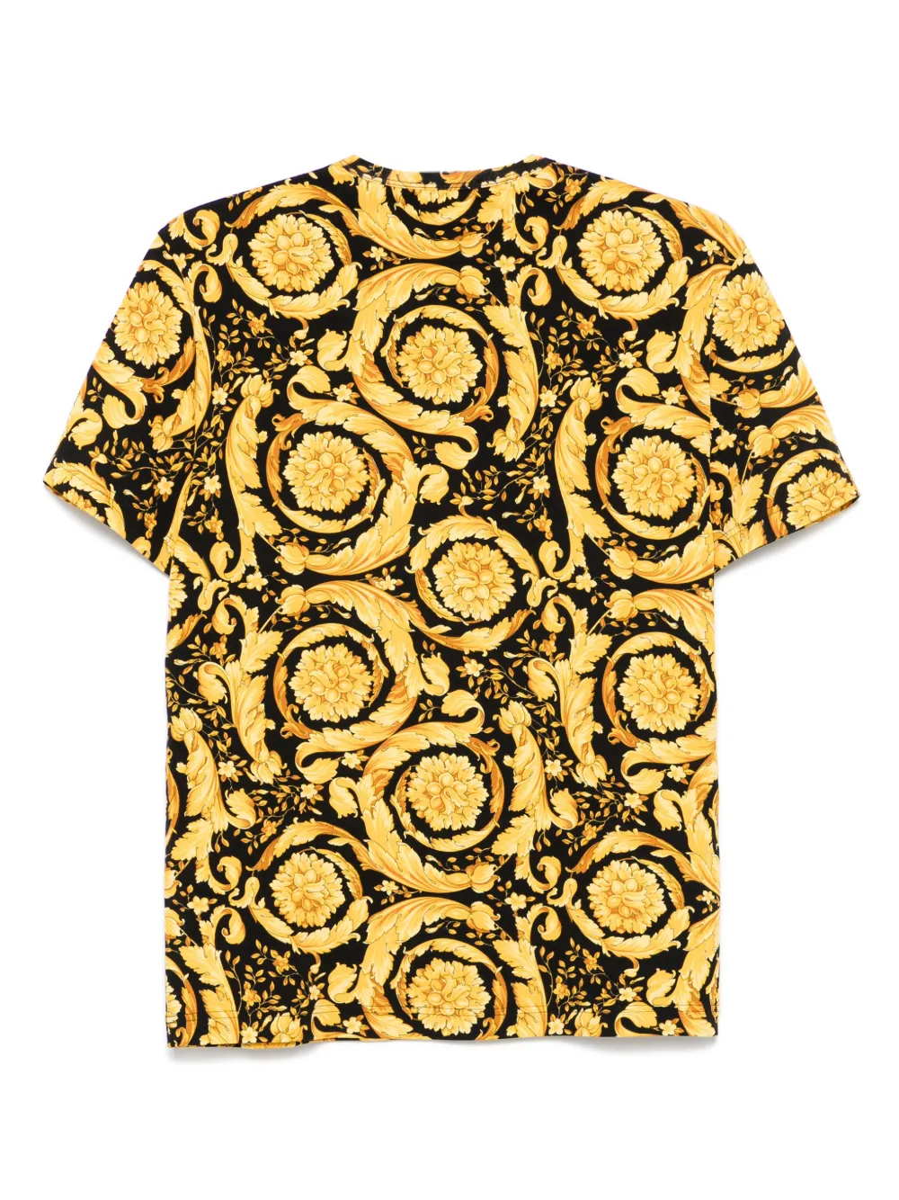 Versace Barocco print T Shirt Black