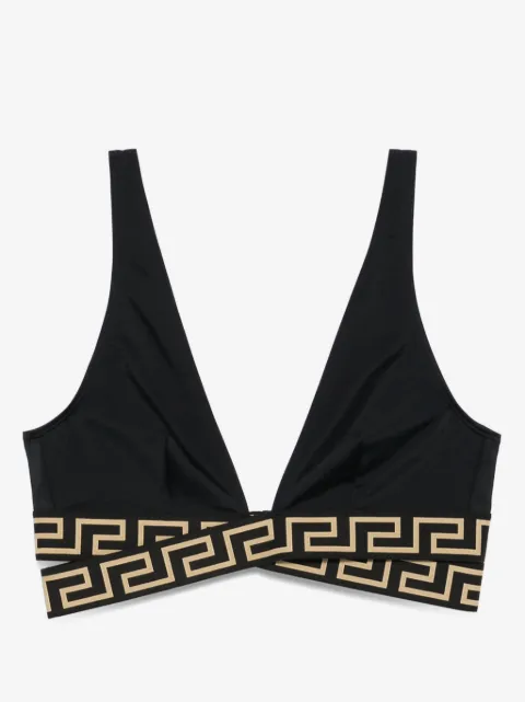 Versace top de bikini con detalle Greca