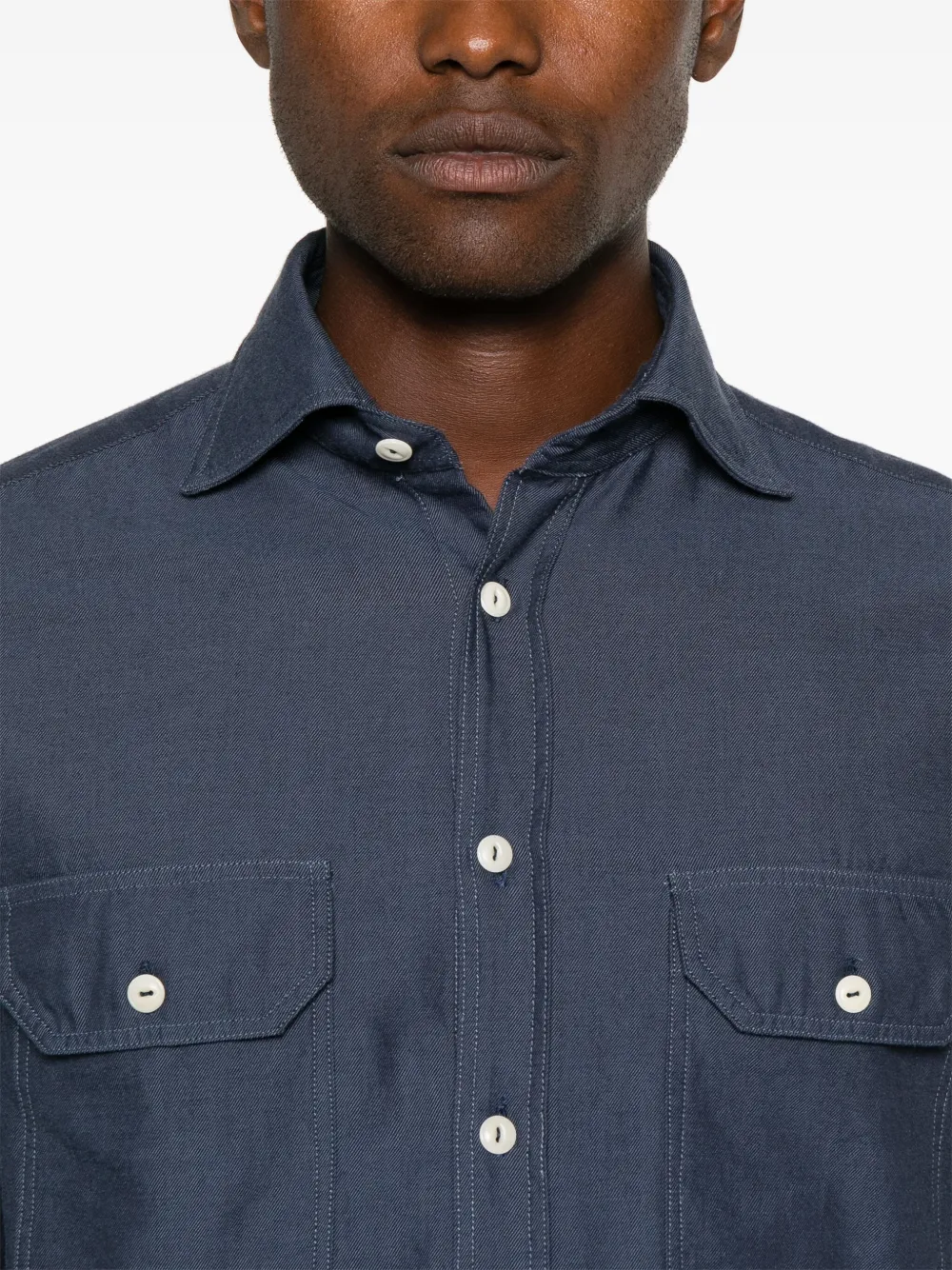 Doppiaa Aantero Cotton-poplin Shirt In Blue