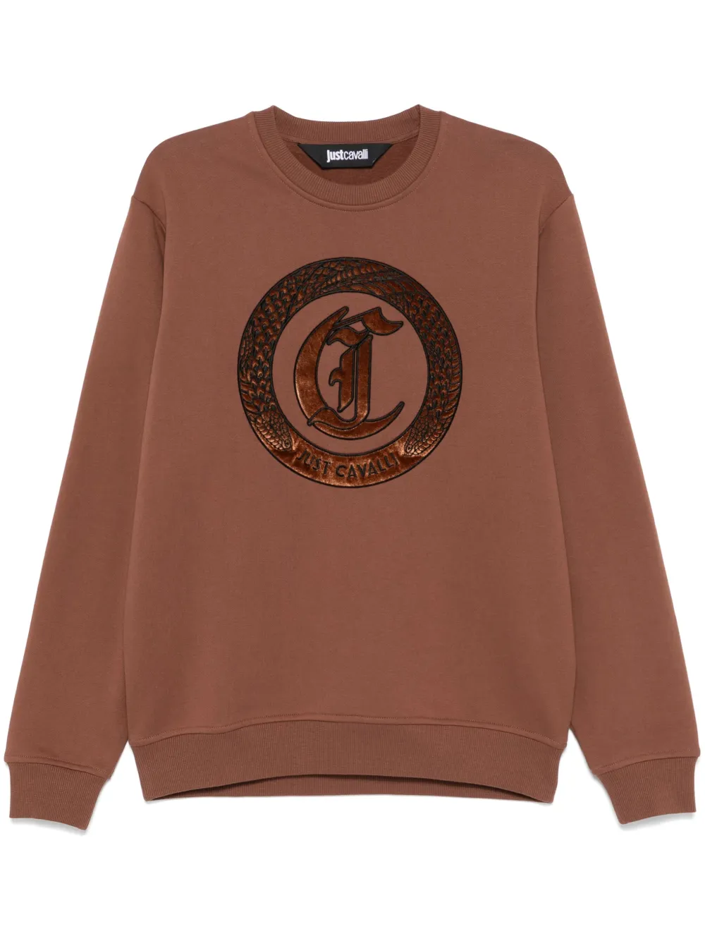 Just Cavalli logo-embroidered sweatshirt - Brown