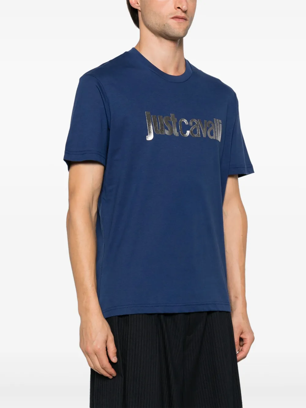 Just Cavalli T-shirt met logoprint Blauw