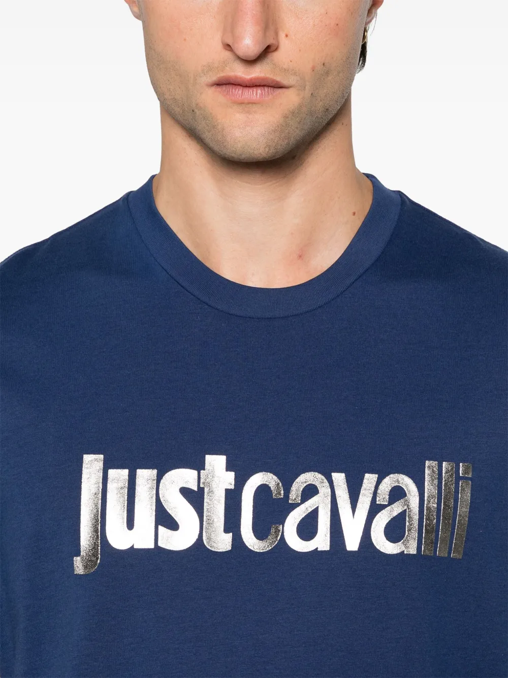 Just Cavalli T-shirt met logoprint Blauw