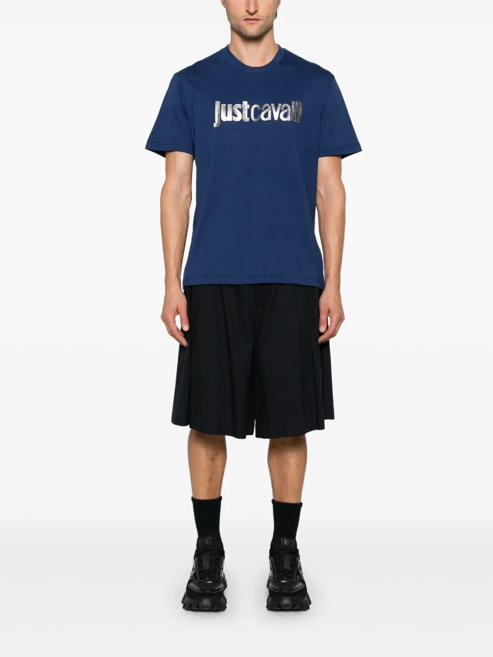 Just Cavalli T-shirt met logoprint - Blauw
