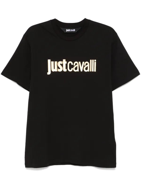 関税込み★送料無料【JUST CAVALLI】Ｔシャツ ブランドロゴ Just Cavalli Logo T-Shirt in Black for Women | Roberto Cavalli®