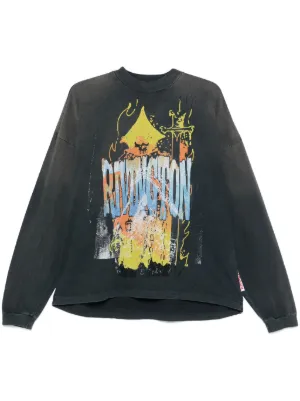RIVINGTON ROI REBIS graphic-print long-sleeve T-shirt | Grey