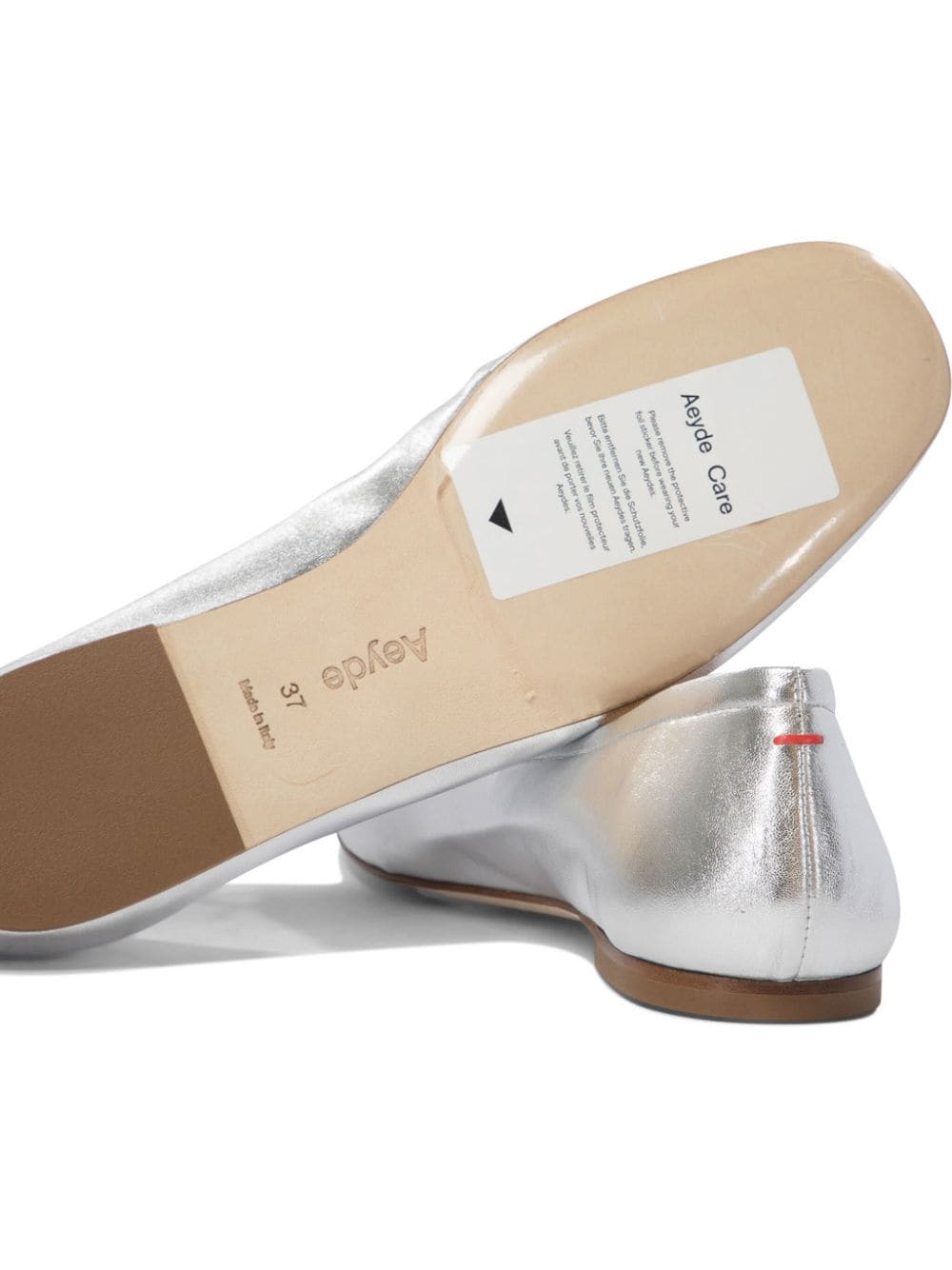 Shop Aeyde Delfina Ballerina Shoes In Silver