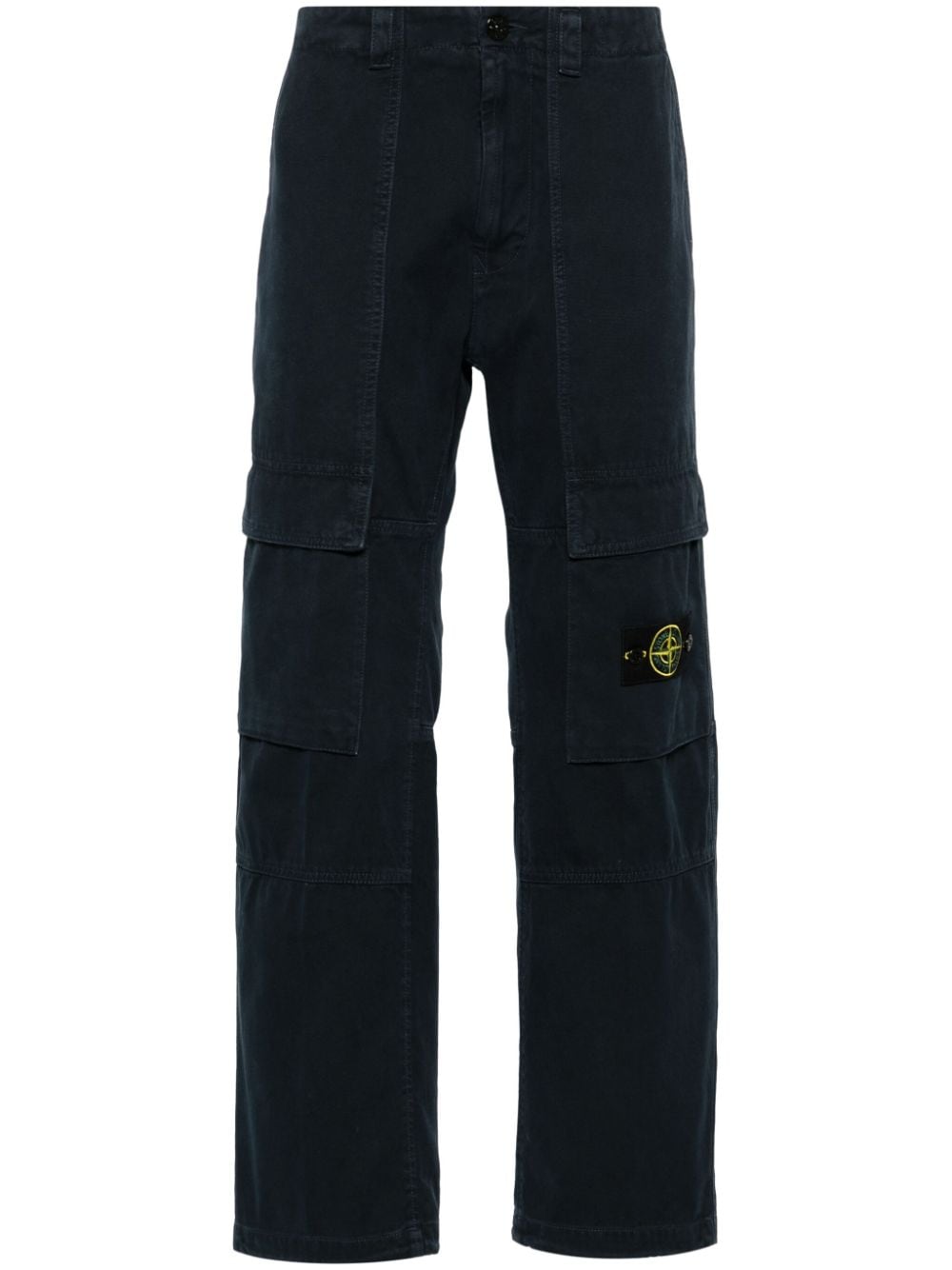 Shop Stone Island Canvas Cargo Pants In Blue