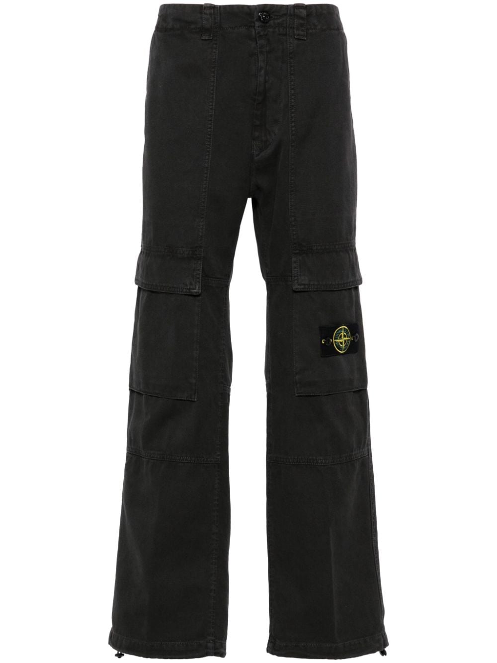 Shop Stone Island Canvas Cargo Pants In Black